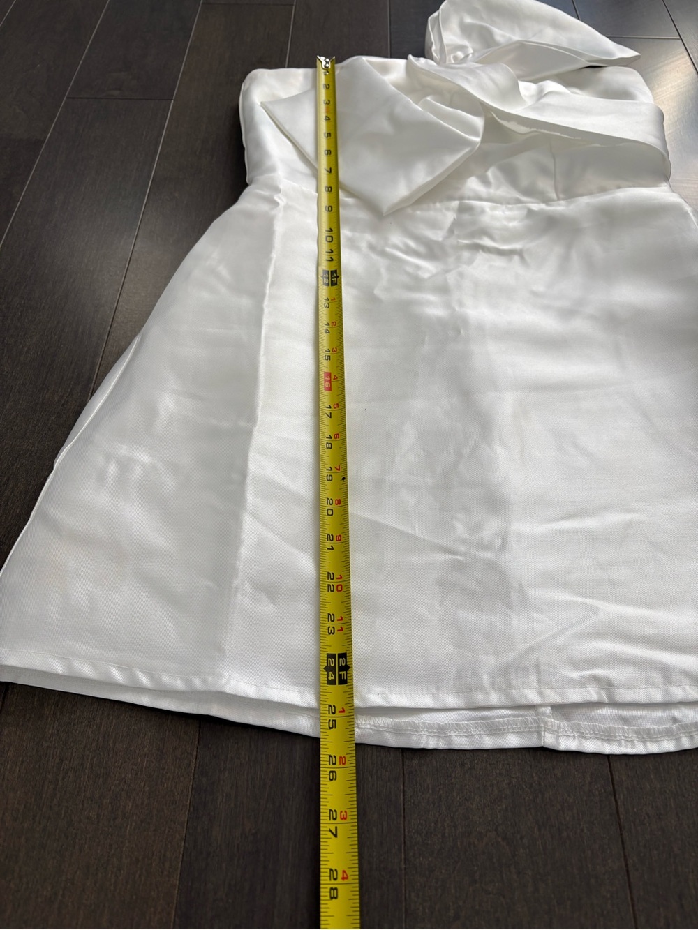 Lulus Utterly Pretty White Bow One-Shoulder Mini Dress with Pockets Bridal - Picture 4 of 11